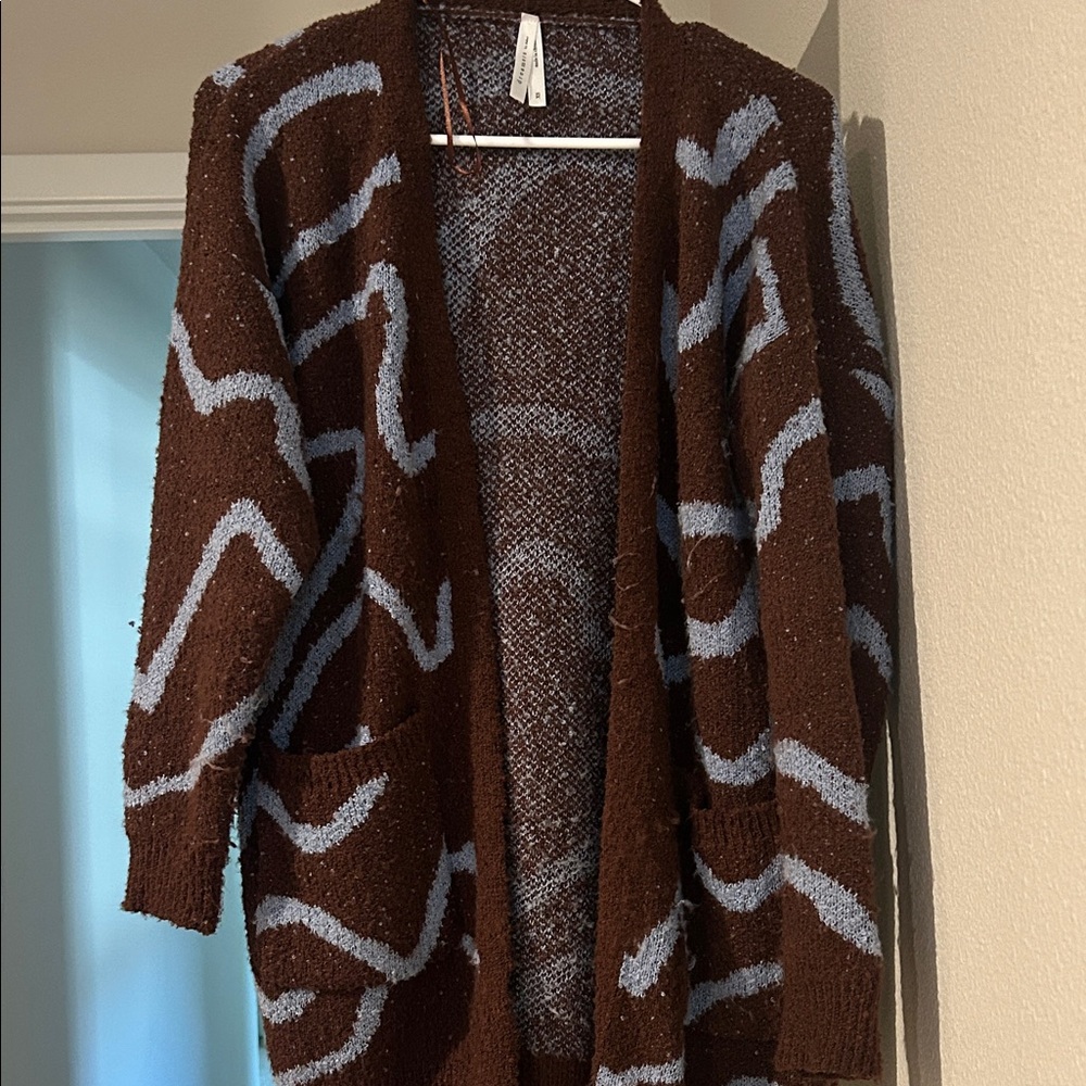 Dreamers Chocolate and Slate Women's long Cardigan